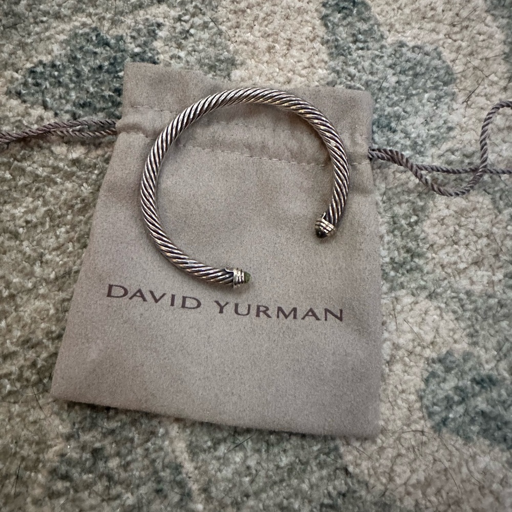 David Yurman green stone small 5mm bracelet
